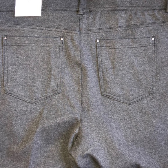 Roz & Ali Classic Fit Slim Gray Pants - Picture 3 of 5